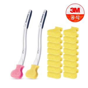 [3M]New향기톡톡 일회용 변기솔 크린스틱 핸들 1개+리필 17개