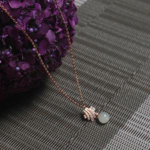 JADE U 제이드유 춘천옥 미니큐빅 브릿지 팬던트 옥목걸이 J-673