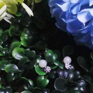 JADE U 제이드유 춘천옥 포인트 큐빅 옥귀걸이 J-682