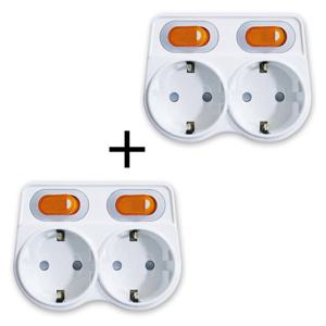 국산 2구 L자 개별 스위치 멀티탭 2개 절전 전기콘센트