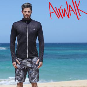 에어워크남성래쉬가드세트(집업+보드숏)YAWe5033_BK+YAWe0902_BK