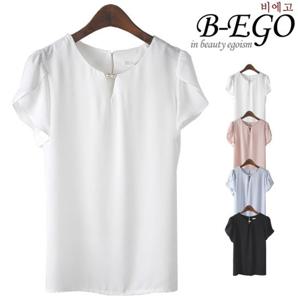 [비에고]C573_튤립소매 진주 블라우스