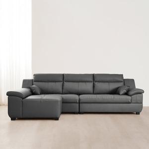 [착불] 동서가구 테라 천연면피가죽 4인 소파+카우치스툴 DF907373