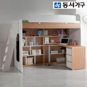 동서가구 MU-E114 사다리 벙커침대+h형책상+책장 DF903052