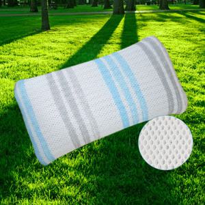 3D메쉬 편백 일체형베개(큐브)/중-블루