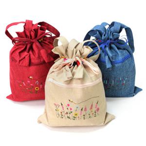 [박씨상방] 꽃자수 면 에코백