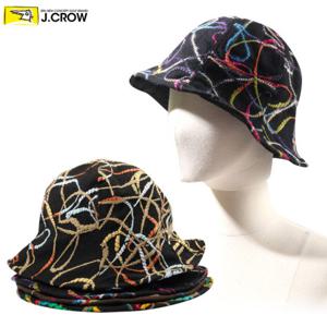 제이크로우 트윌 니트 나팔 와이어 여성 울 챙모자 JCC17F-TMG01