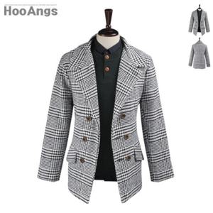 [후앙스] 모직 글렌체크 더블코트 BDJK7430