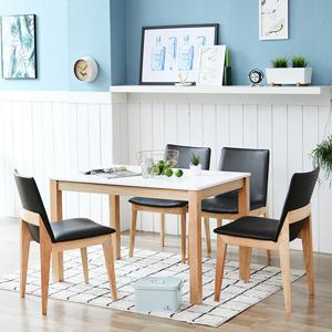 베스트리빙 캘빈 빈츠 고광택 하이그로시 4인 식탁 테이블 세트/의자 4개