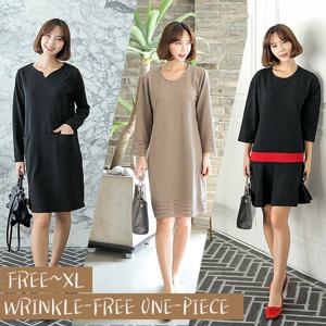 [S~XL]링클프리/빅사이즈/하객룩 가을 원피스 5종