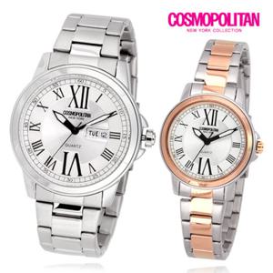 [코스모폴리탄] 남성 여성 커플 메탈 시계 CPM1417