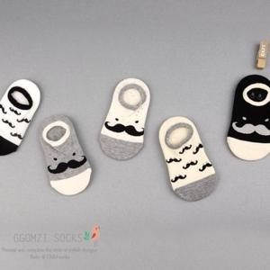 [꼼지]D콧수염 페이크삭스(5족)세트/유아양말/아기양말/신생아/유아덧신/아기덧신/아동덧신