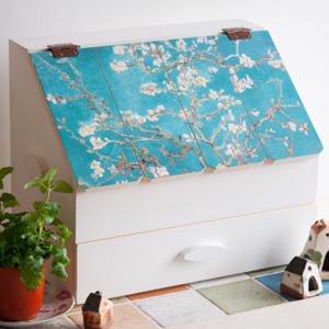 [서운아트] 빈티지원목 서랍 화장품정리함/정리대 아몬드꽃-대