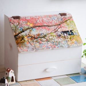 [서운아트] 빈티지원목 서랍 화장품정리함/정리대 소녀와봄-대