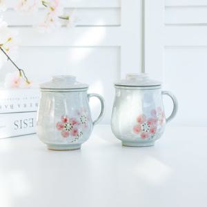 [박씨상방] 백자 왕벚꽃 2인 머그다기세트