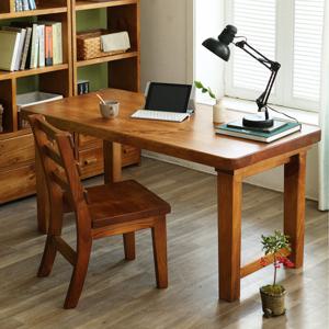 해찬솔 소나무 통원목 서재 책상세트(책상1500+의자) 네추럴