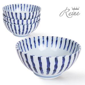 헨느 스트라이프 우동기4P/일본 도자기그릇/면기