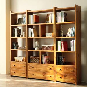 해찬솔 소나무 서재 책장세트(책장900+책장600+책장600) 네추럴