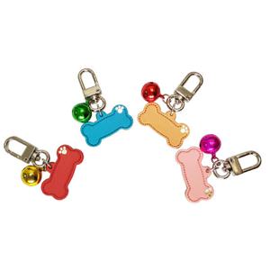 러블리펫 뼈다귀 가죽 방울 애견 이름표 키링