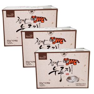 [라이스웰]황동판에 구운 찹쌀누룽지(60gx10개입)x3박스