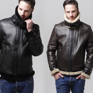 [보스룸]남자 양털 양가죽 이중 카라 지퍼 주머니 무스탕