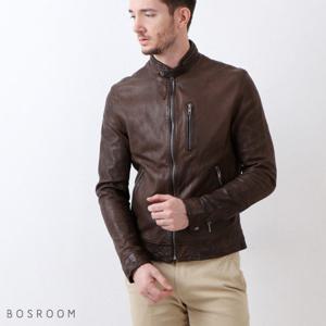 [보스룸]남자 양가죽 넥 스트랩 집업 데일리자켓 2컬러