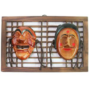 [박씨상방] 목조각 하회탈-미니문살(양반,부네)소