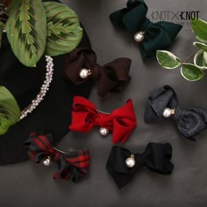 [KNOTXKNOT] 볼륨 모직 왕진주 핸드메이드 리본핀 _ 라지사이즈