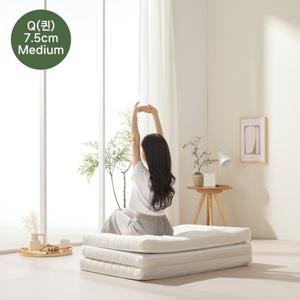 더코이즈 미디움 3단접이식 천연라텍스 토퍼 매트리스 7.5cm 퀸Q