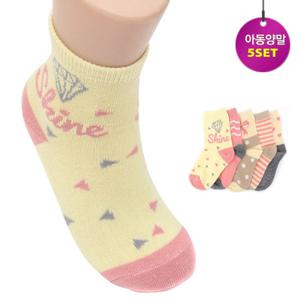 [K1488] 도로시 양말세트 [중목 5족 러블링] 아동양말