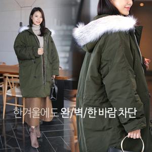 모링가 후드 털 야상 패딩