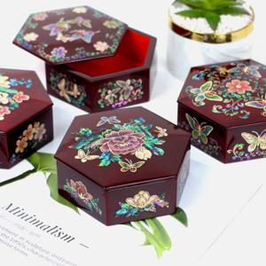 [박씨상방] 고급 나전 주합 육각빈함소 보석함 /나전칠기/전통공