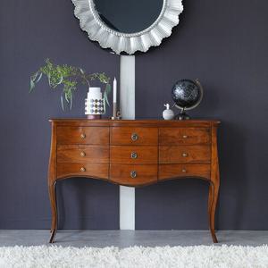 유캐슬 몽트랑 엔틱 원목 3단 콘솔 서랍장 수납장 테이블