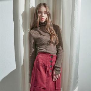 [벰버] BUTTON POINT CORDUROY SKIRT_RD