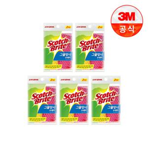 [3M]그물망사 수세미 2입(일반세척용) 5개세트