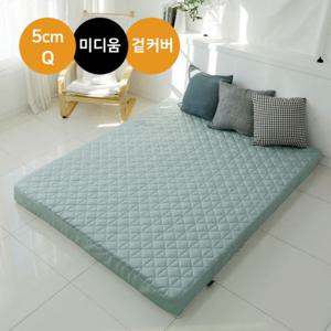 워너텍스 천연라텍스 매트리스 5cm 퀸(Q) / 겉커버포함