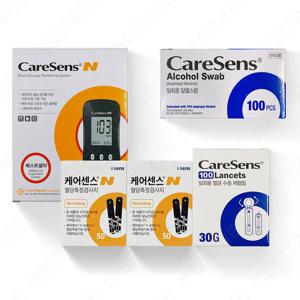 케어센스N 혈당측정기+시험지110매+멸균침110개+솜100매
