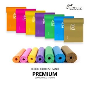 [에코리즈] TPE 밴드/탄력밴드/헬스밴드/200X15cm/요가밴드