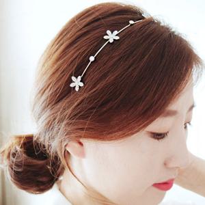 가든 꽃큐빅 머리띠 / 헤어밴드 2color