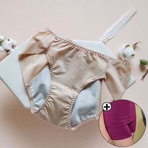 [3종세트]헴 누디 위생팬티/고급선염면100%방수포사용_기모속바지증정