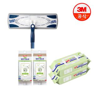 [3M] 대형 막대걸레 미드나잇+베이직 물걸레 60매+정전기 100매