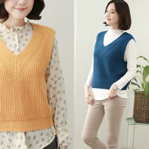 [웬디즈갤러리]브이넥 하찌 조끼 MVT002