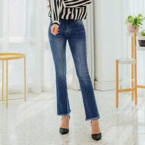 [진마니아] 부츠컷 중청 주름워싱수술컷팅 스판 바지 빅사이즈