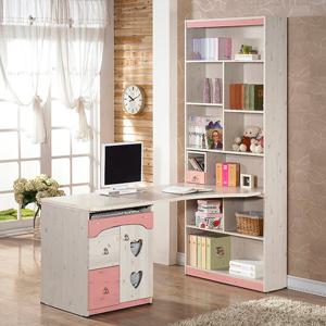 [미소비즈] 서울무료배송! 젠키즈 하트 3R H형 책장+책상 세트