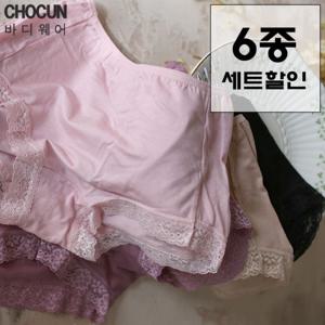 [초끈][6종세트]리오셀스판레이스 사각팬티 네모팬티