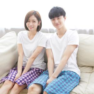 핑코코 701 깅엄체크 7부바지/홈웨어/파자마/잠옷