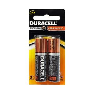 듀라셀 AA사이즈 알카라인 건전지 포장 2개입