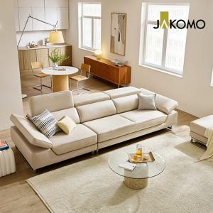 [자코모] 모리슨 4인 기능성 슈렁큰 천연면피 소가죽 소파+스툴