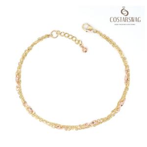 [코스타스웨그]14K팔찌 여성팔찌 트위스트두줄팔찌