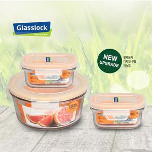 글라스락 자취 깊은형 원형 사각 혼합 반찬통 3조 세트